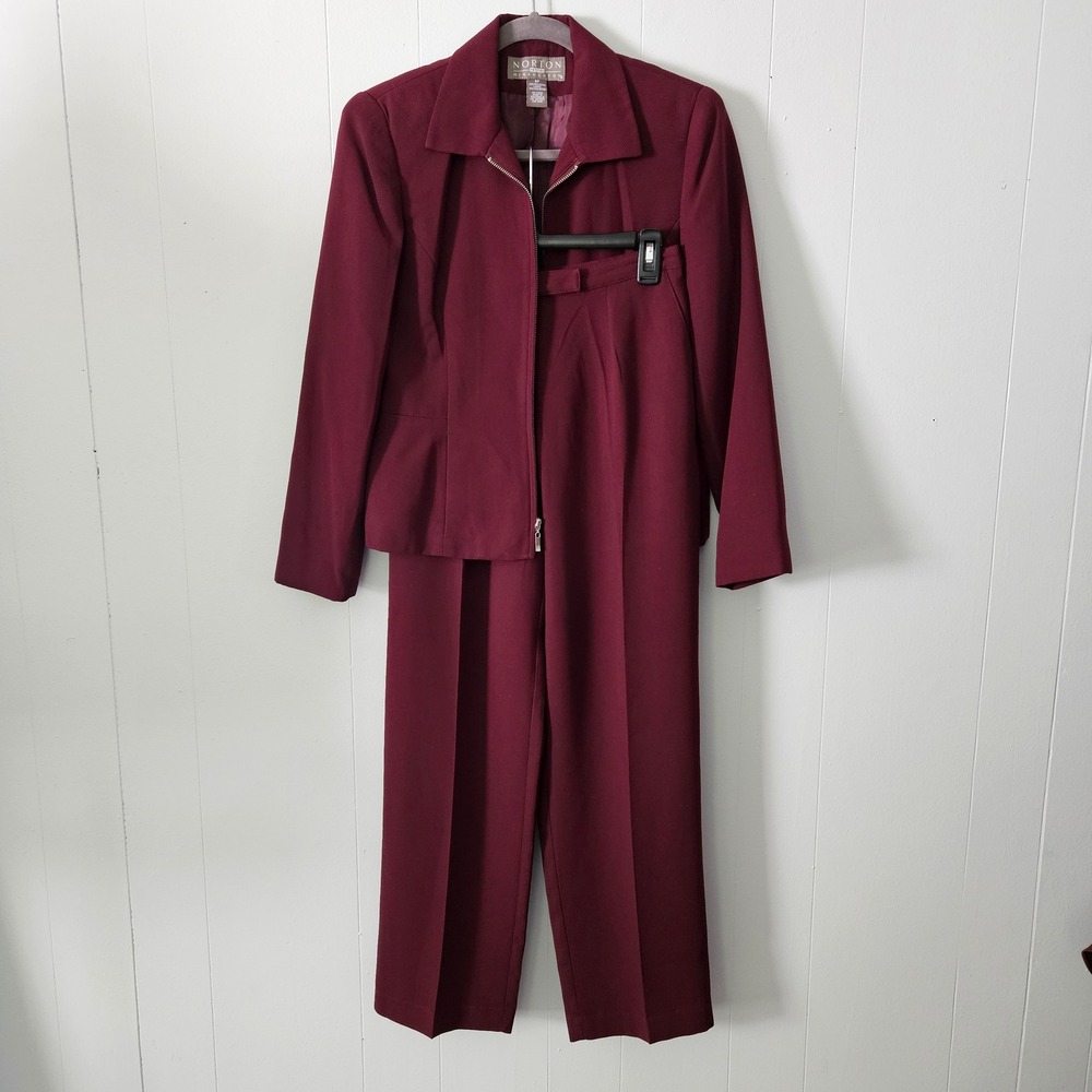 Norton McNaughton 2 Piece Suit Set Zip Jacket Pant Set Classic Academia Size S M